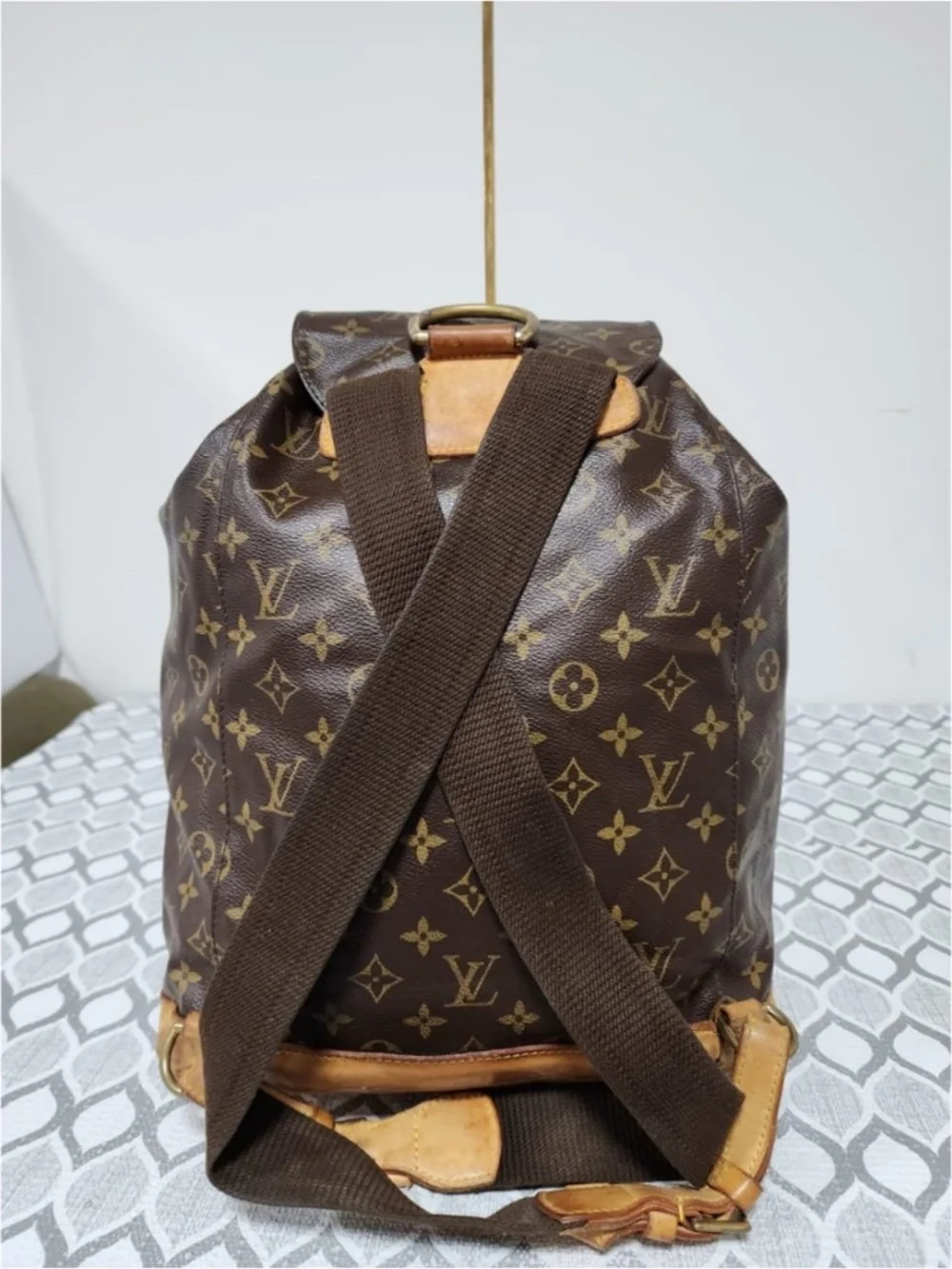 Authentic LOUIS VUITTON Monogram Montsouris GM Backpack Brown